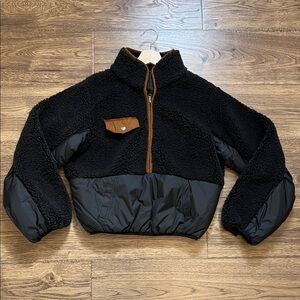 Frame Denim Black and Brown Puffer Jacket